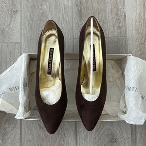 Brown handmade Walter Steiger heels. Comfortable and lightweight heel.